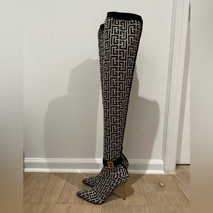 Balmain Monogrammed Sock Boots